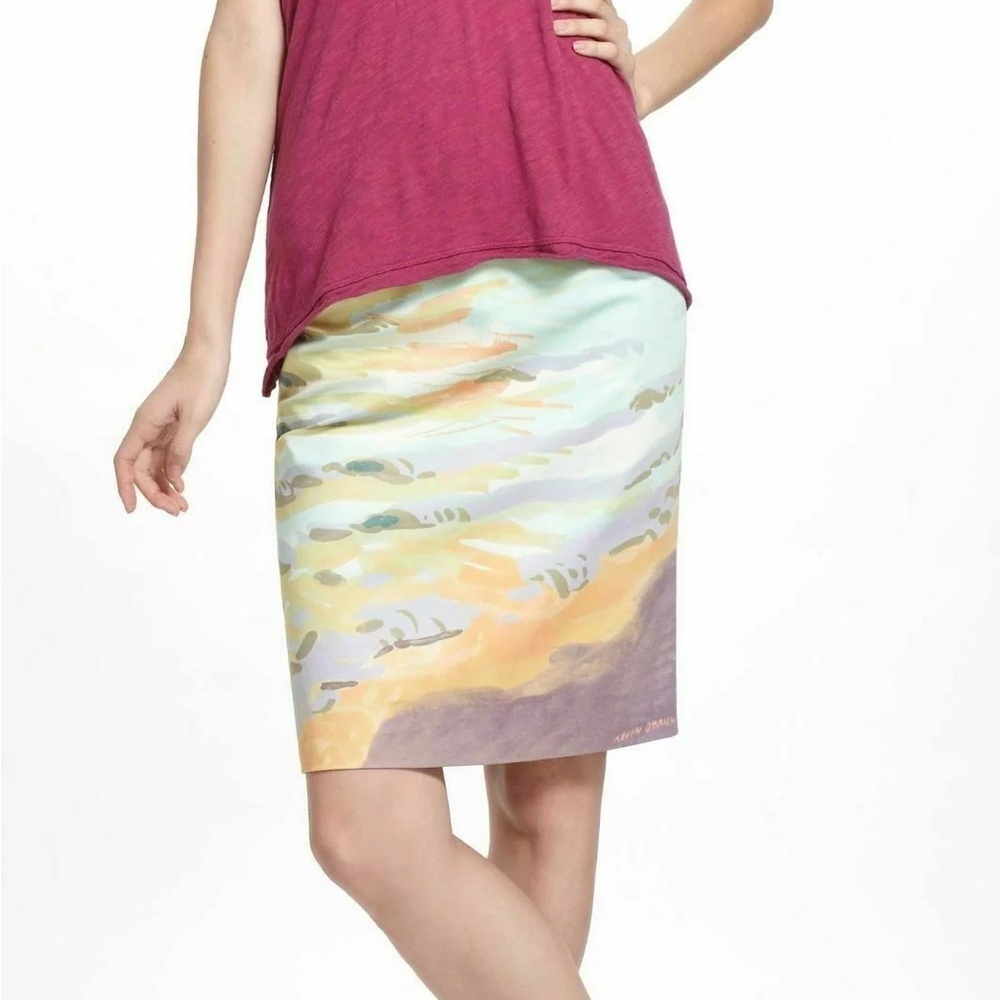Anthropologie Kevin O’Brien Landscape Pencil Skirt